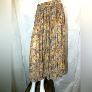 H&M floral yellow cottagecore midi skirt